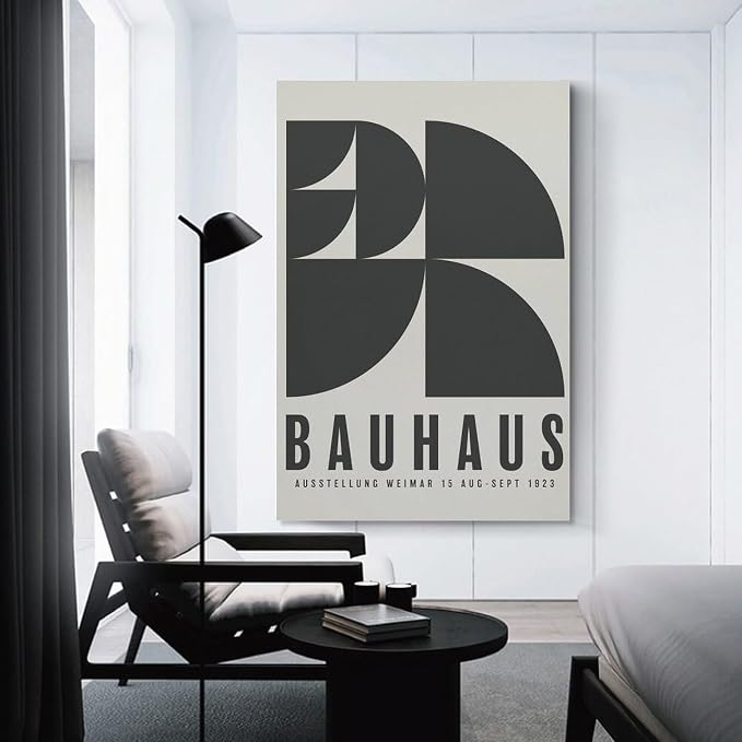 Bauhaus Poster, Exhibition Wall Art,Mid-century Modern,Abstract Retro Art,Vector Wall Art Canvas Wall Art Print Poster For Home School Office Decor Unframe-style 24x36inch(60x90cm)