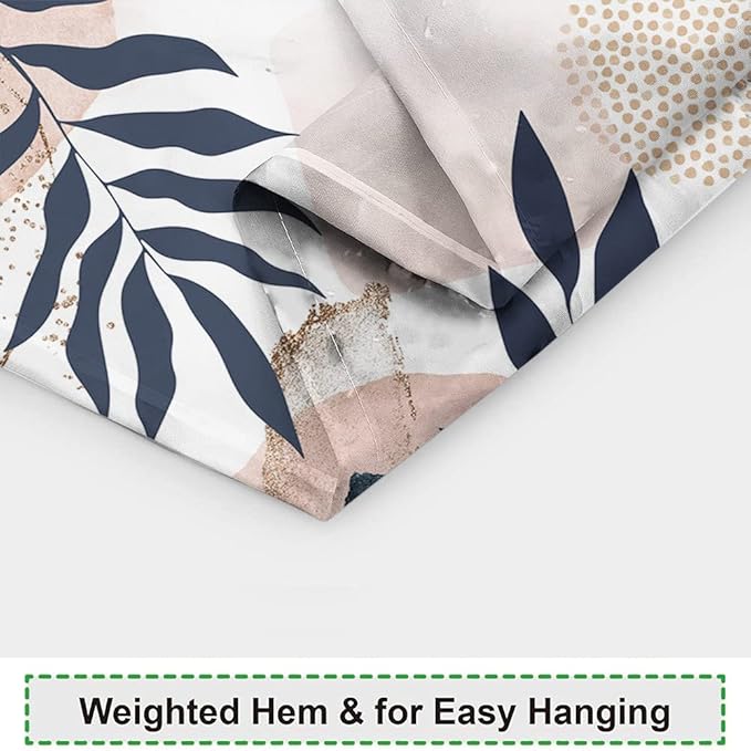 Abstract Boho Shower Curtain Mid Century Eucalyptus Leaves Botanical Pink Chic Pattern for Women Minimalist Bathroom Decor Accessories Shower Curtain Set with 12 Hooks, 65x72 Inches