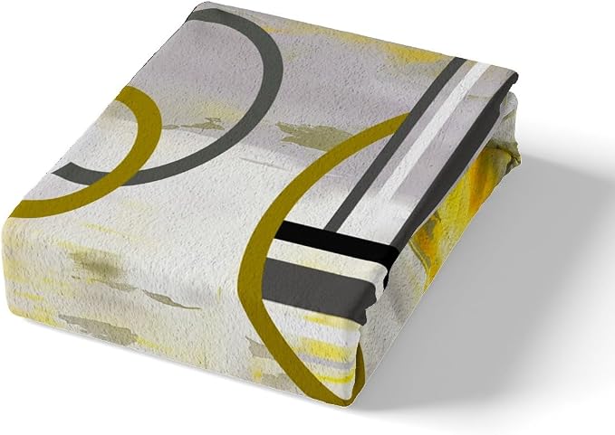 Erosebridal Modern Yellow Black Grey Duvet Cover King,Watercolor Oil Painting Comforter Cover,Circles Bedding Set,Contemporary Artwork Texture Bedroom Decor Bedspread Cover 3Pcs with 2 Pillow Cases
