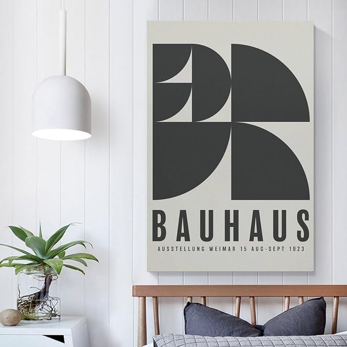 Bauhaus Poster, Exhibition Wall Art,Mid-century Modern,Abstract Retro Art,Vector Wall Art Canvas Wall Art Print Poster For Home School Office Decor Unframe-style 24x36inch(60x90cm)