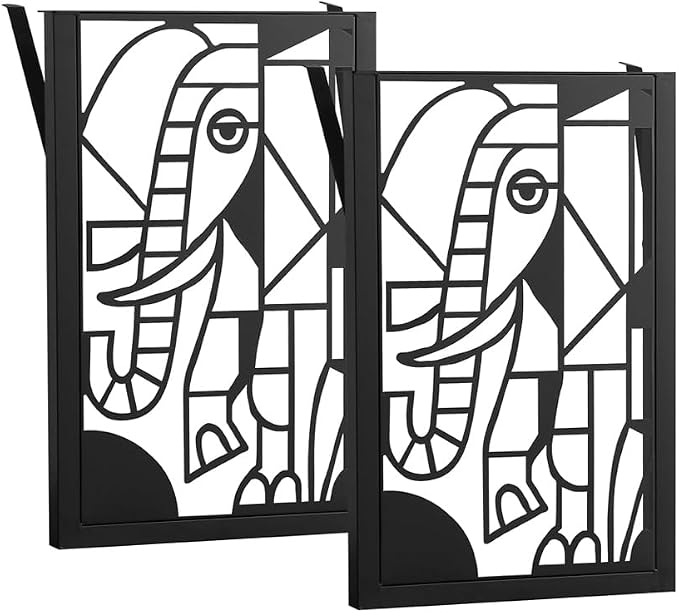 Elephant-Inspired Heavy Duty Metal Table Legs 28 inch, Industrial Modern Desk Base with Laser Engraving Design, Set of 2 for Dining Table/Office Furniture (F)