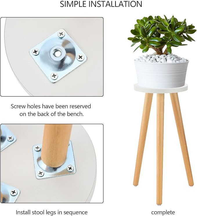 MINGZHE Wood Plant Stand Indoor, Mid Century Modern Planter, Wood Flower Pot Stand, Tall Holder Plant Stands for Indoor Boho Rustic Wooden Stool for Plant Pot Holder(A2)