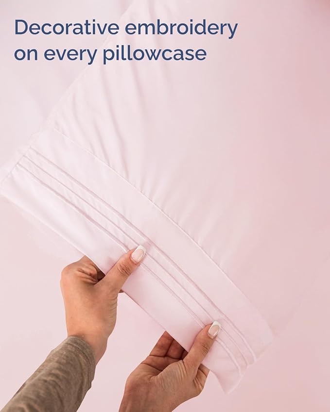 Twin Size 3 Piece Sheet Set - Comfy Breathable & Cooling Sheets - Hotel Luxury Bed Sheets for Women & Men - Deep Pockets, Easy-Fit, Soft & Wrinkle Free Sheets - Lavender Pink Oeko-Tex Bed Sheet Set