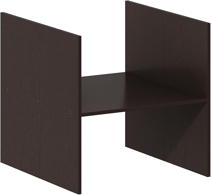 Furinno Cubicle Cube Insert, H-Shelf Cube Organizer, Fits into Furinno Extra Thick Cubes, for Organizers and Storage, Black Dark Oak (Does not fit IKEA Kallax Shelving)