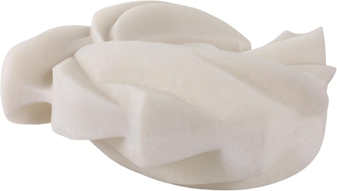 Abstract Swirl Sculpture Home Decor Figurine Ornament - Resin Accent Statue on Acrylic Base for Shelf or Coffee Table Decor - Decorative Display for Living Room, Bathroom, Office or Room - 15”, White