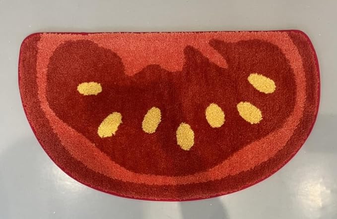 Ankah Fruit Bath Mats Cute Bathroom Rugs, Particularly Absorbent, Very Soft, and Dry Fast That Fits for Kid's Room, Bathroom or Other Room, 17.7" x 31.5", Tomato