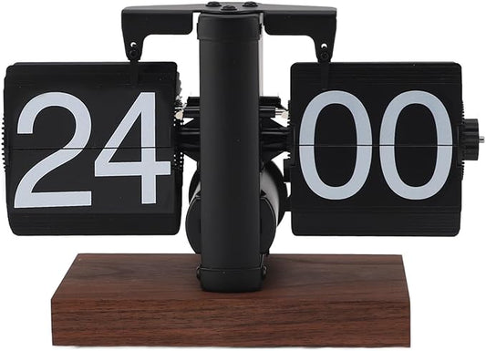 Adjustable Retro Flip Clock, 24 Hours Flip Desk Clock with Anti Slip Base, Large Number Digital Down Vintage Automatic Page Turning Timer for Home, Office