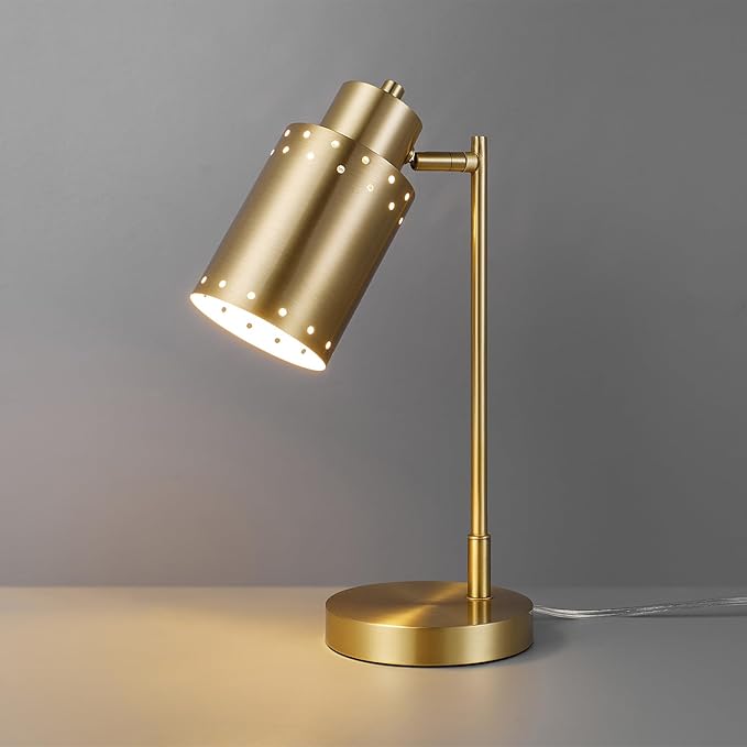 Globe Electric 15" Desk Lamp, Brass Finish, Metal, Adjustable, Reading Light, Home Office, Study Accessories