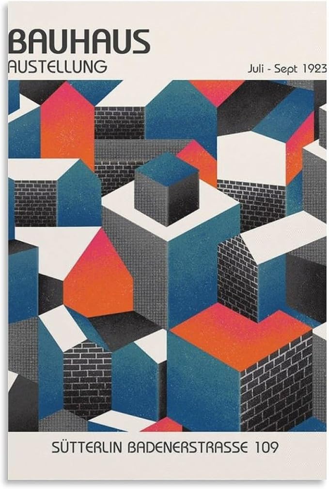 Bauhaus Poster, Bauhaus Print, Bauhaus Wall Art, Modern Home Decor, Bauhaus Exhibition Poster Poster for Room Aesthetics Canvas Wall Art Poster And Print Unframe-style 20x30inch(50x75cm)