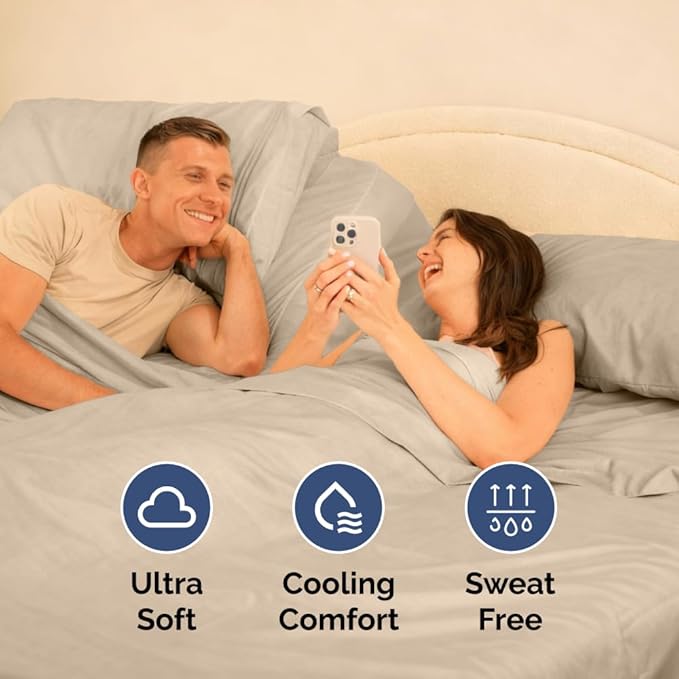 Flex Top Split Head King 4 Piece Sheet Set - Ultra-Soft, Breathable & Cooling Bed Sheets Set - Hotel Luxury Bedding for Women & Men with Deep Pockets - Wrinkle Free & Fade Resistant - Oeko-Tex - Wheat