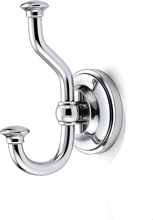 khtumeware 1 Pack 4-1/2 inch Zinc Alloy Vintage Wall Polished Chrome Large Coat Hooks Suitable for Tile, Wood Board, Glass Walls, Bathroom, Entrance Hall, Kitchen, Multi-Functional Robe Hooks