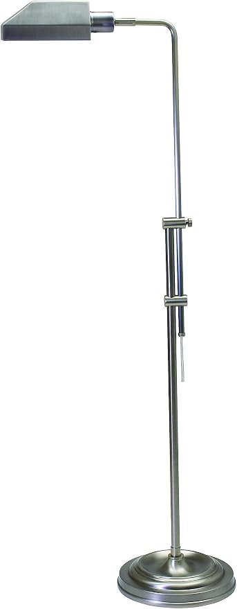 House of Troy CH825-AS Coach Collection 52-1/2-Inch Adjustable Pharmacy Floor Lamp, Antique Silver