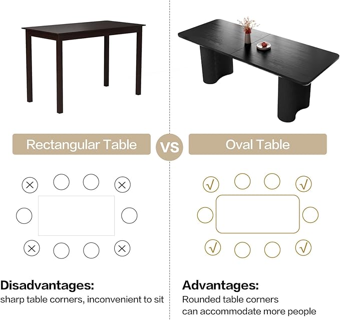 5-Piece Modern Dining Set, 78.97" Dining Table Set for 4, Rectangular Kitchen Table with 4 Chairs for Dining Room Kitchen Living Room, Black