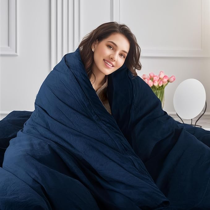 NEXHOME PRO Oversized King Duvet Cover Set – 100% Certified Organic Cotton with Washed Feel & Linen-Like Texture, Comfortable & Breathable, Home Bedding Set (No Comforter) 12098