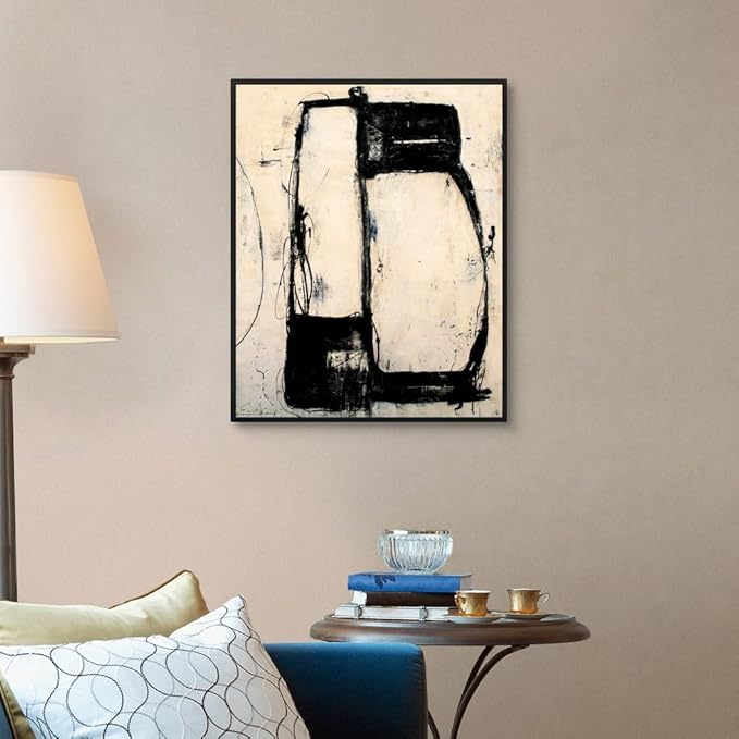 CANVAS ON DEMAND Lazy Dog White Float Framed Canvas Wall Art Print by Erin Ashley, Abstract, Home Decor, Modern Artwork, 24" x30in