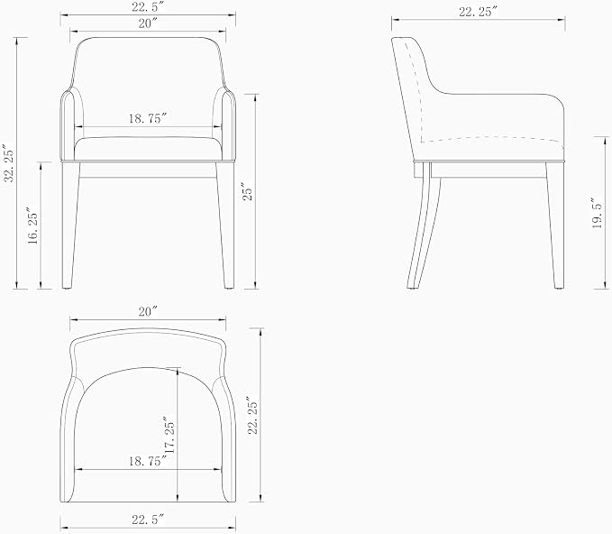 Manhattan Comfort Gansevoort Modern Faux Leather Dining Chair with Arms, Leatherette Upholstery on Solid Beech Wood Frame, Accent Furniture for Kitchen Table or Office, Set of 2, Pewter