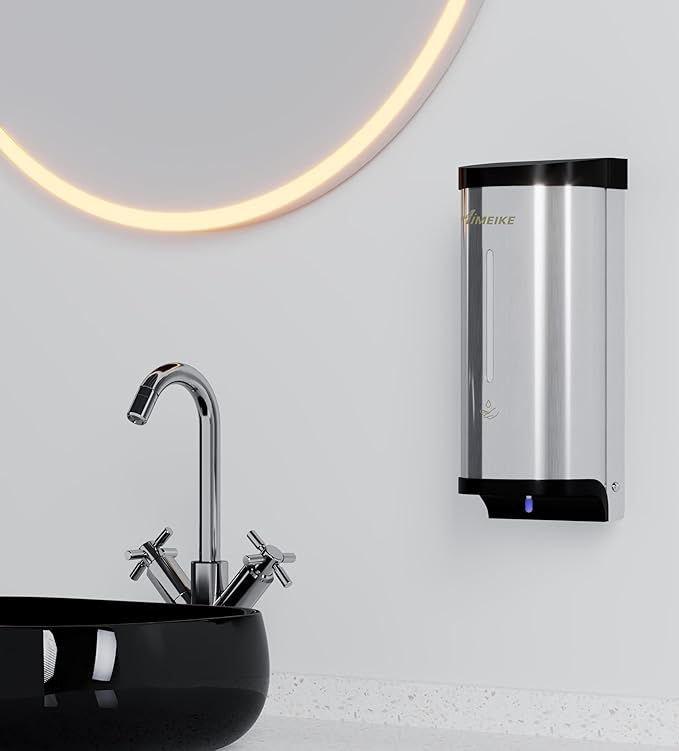 No-Touch Wall Mounted Soap Dispenser for Commercial Use – 800 ml / 27 oz Large Capacity Stainless Steel Unit with Infrared Sensor for Offices, Restrooms & Public Facilities