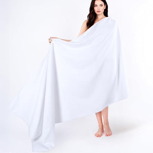 Cotton Paradise 100% Cotton Turkish Towel, Soft Absorbent Quick Dry, 40x80 Oversized Bath Sheet Towel, Snow White