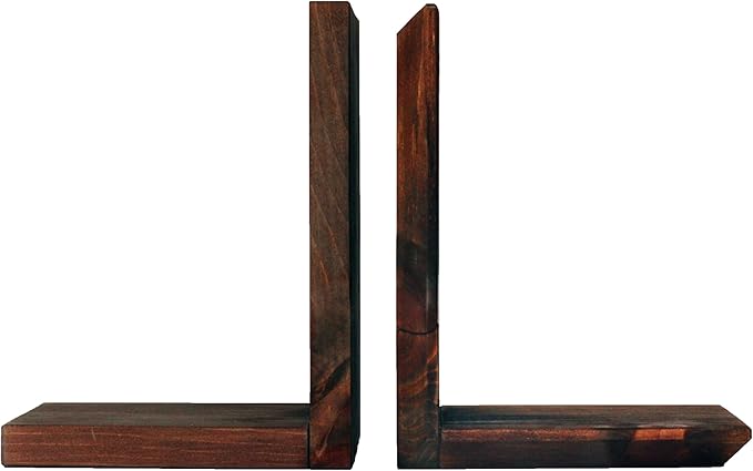 Daniel's Plants Indoor Plant Wall Gallery Shelf Kit | Midcentury Modern Wooden Shelves | Wall Mounted L Shaped Floating Plant Shelves | Solid Wood | 3 Pack (Beveled Edge - Woodland Brown)