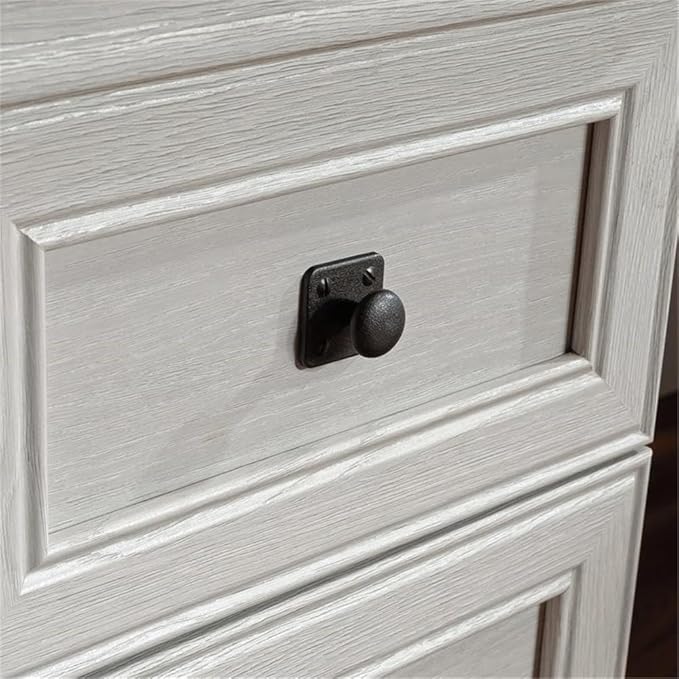 Bowery Hill L-Shaped Engineered Wood Desk, Glacier Oak/Rosso Slate Finish, 68.74"W x 65.11"D x 29.60"H, Multiple Drawers, File Storage, Adjustable Shelf, Grommet Holes, Home Office Computer Workspace
