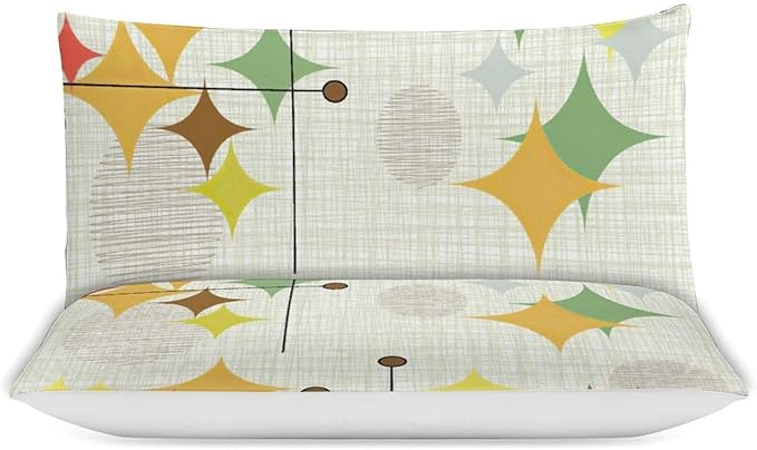 Mid Century Duvet Cover Sets Modern Mid Century Retro Grid Printed Lightweight Soft Quilt Cover Geometric Minimalist Abstract Soft Microfiber 3 Piece (1 Duvet Cover 90x102in + 2 Pillow Sham 20x30in)