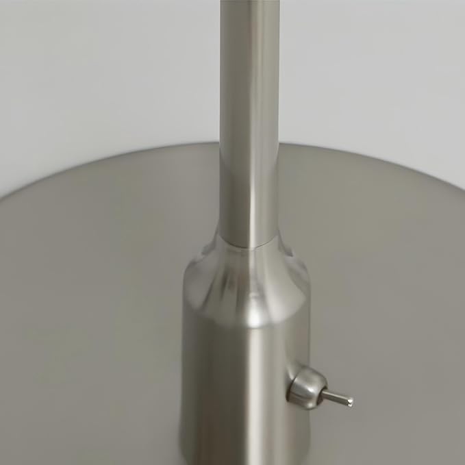 Table Lamp, Metal and Glass Modern Bedside Lamp, Decorative Table Light, Table Lamp for Living Room Bedroom Study Room, 12.6 * 16.5 Inch, Chrome & Pink