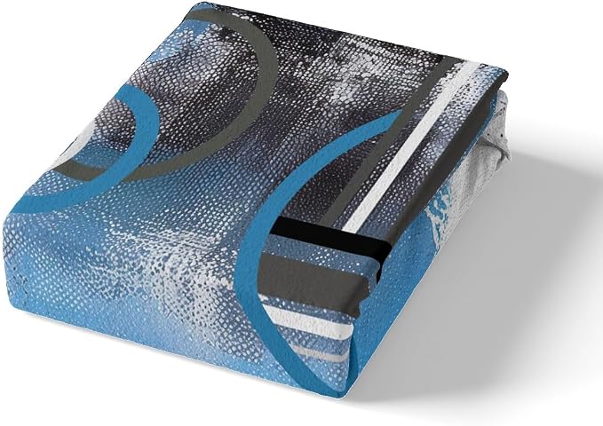 Erosebridal Navy Blue Black Grey Duvet Cover Full,Ombre Geometric Comforter Cover,Oil Painting Bedding Set,Grunge Circles Swirls Quilt Cover,Modern Abstract Artwork Bedspread Cover with Zipper,3Pcs