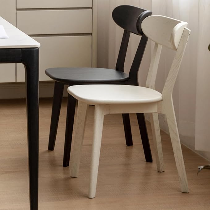 100% Solid Oak Wood Dining Room Chairs - Practical Kitchen Chairs - Wood Chair for Dining Room, Kitchen (1, Black)