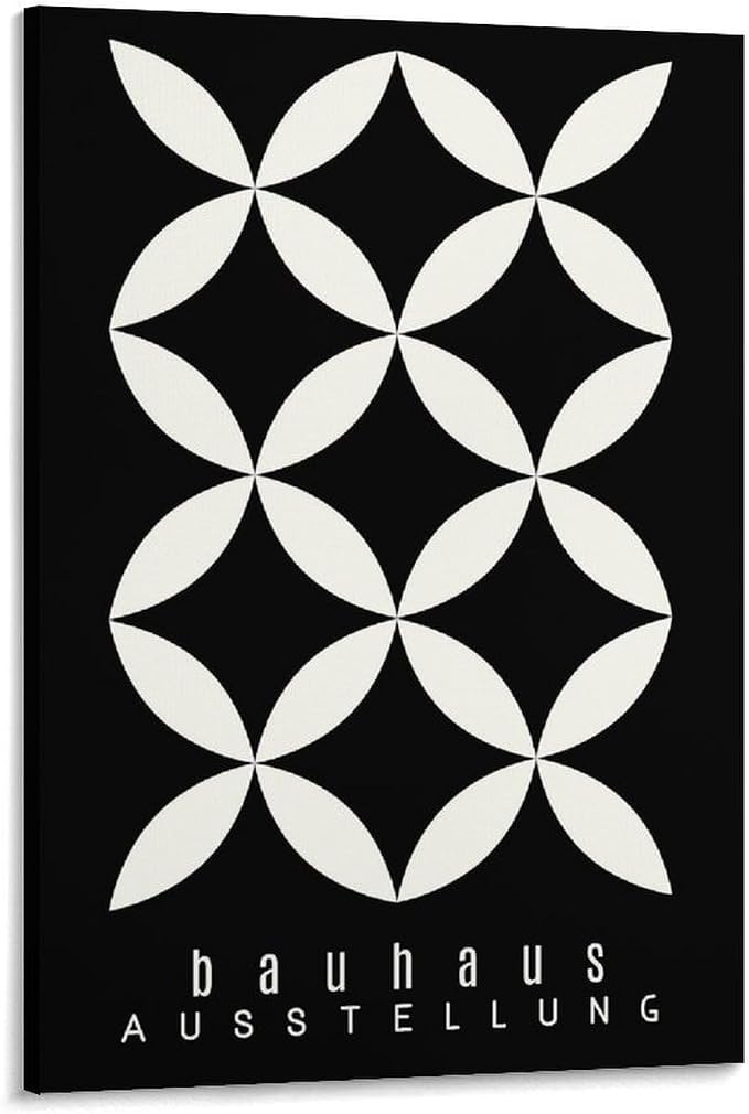 FideMm Bauhaus Print Poster,black And White Poster,Abstract Art,Minimalist,Stylish Mid Century Art Poster for Room Aesthetics Canvas Wall Art Poster And Print Frame-style 20x30inch(50x75cm)