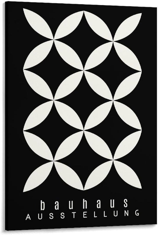 FideMm Bauhaus Print Poster,black And White Poster,Abstract Art,Minimalist,Stylish Mid Century Art Poster for Room Aesthetics Canvas Wall Art Poster And Print Frame-style 20x30inch(50x75cm)