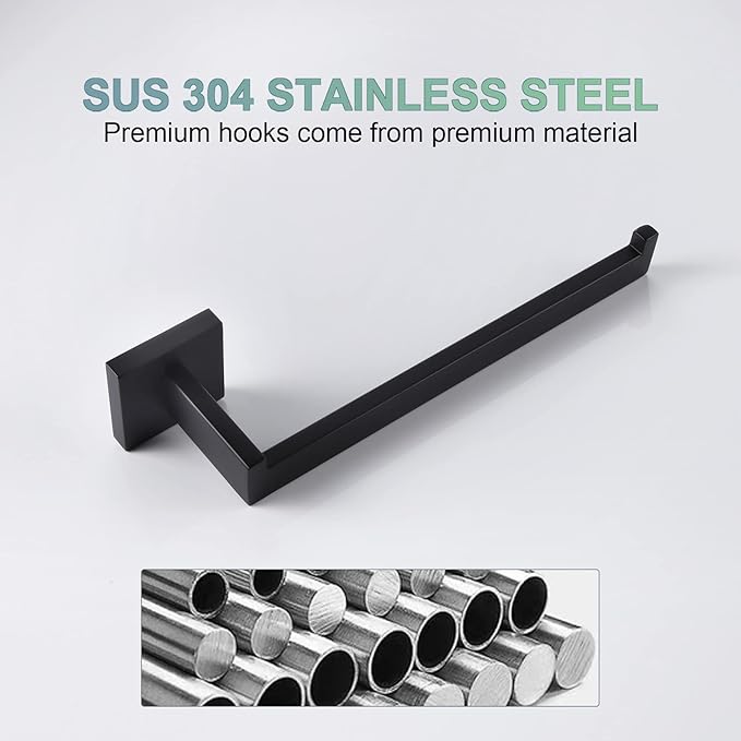 KOKOSIRI Black Towel Ring Hand Towel Racks Rods Bathroom Towel Rails Kitchen Hardware Stylish Stainless Steel, Wall Mount, B3003BK