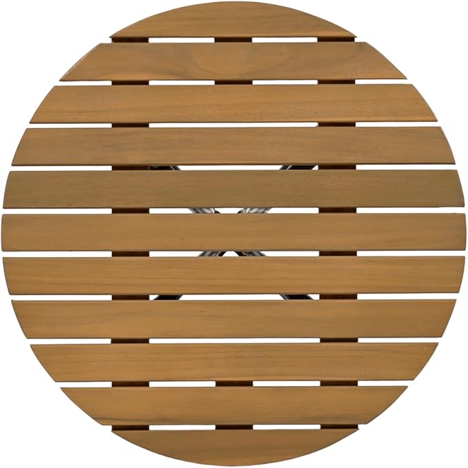 Outdoor Chair with Ottoman, 3-Piece Outdoor Lounge Furniture Set - Lounge Chair, Side Table & Ottoman, Ideal for Garden, Balcony, Deck (Beige,Black+Natural)