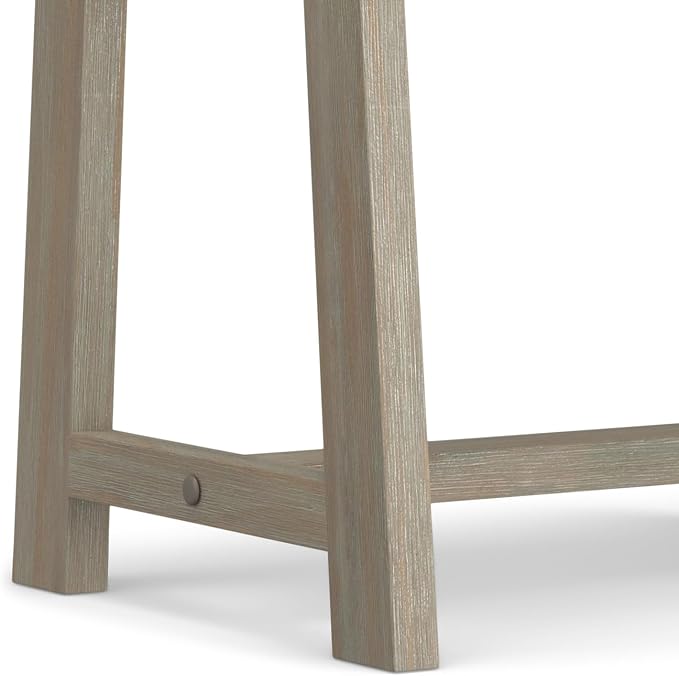SIMPLIHOME Sawhorse SOLID WOOD 24 Inch Wide Modern Industrial Bedside Nightstand Table in Distressed Grey, For the Living Room and Bedroom
