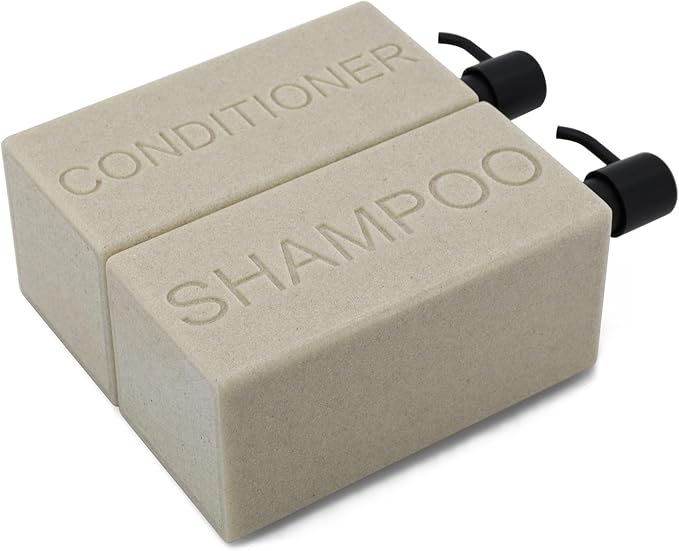 Rectangular Resin Dispenser Premium Bathroom Shampoo Conditioner Body Wash Bottle Modern Refillable Pump Design