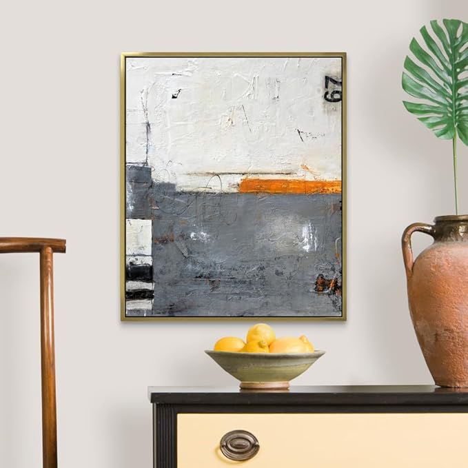 CANVAS ON DEMAND Toss Up Natural Wood Float Framed Canvas Wall Art Print by Erin Ashley, Abstract, Contemporary, Home Decor, Modern Abstract, Artwork,20" x24in