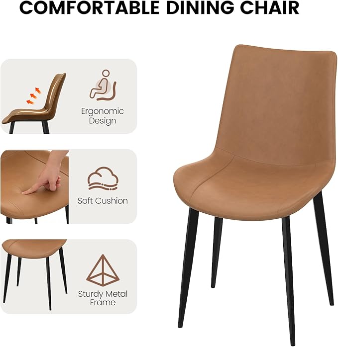 63"-78.7" Extendable Round Dining Table Set for 6, 7 Piece Mid Century Modern Oval Kitchen Table Set, Large Dining Table with 6 Chairs for Living Room Space Saving（Walnut Table+6 Brown Chairs)