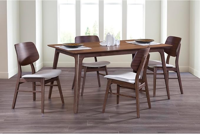 New Classic Furniture Oscar 60" Rectangle Wood Dining Table, Walnut