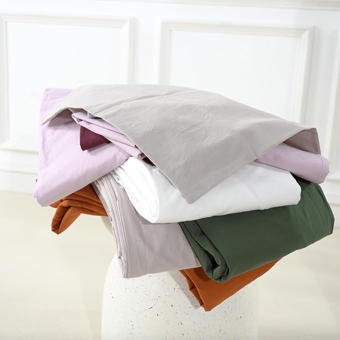 NEXHOME PRO Duvet Cover Twin XL 100% Washed Cotton, Breathable, Durable, Textured, Linen Like, Home Bedding Set 68"x90"