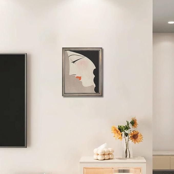 Framed Vintage Japanese Wall Decor Woman Portrait Oil Painting Asian Wall Art Home Decor Girl Room Decor