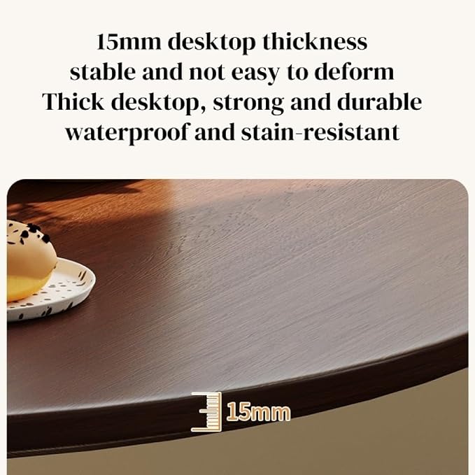 31.5 Inch Walnut Round Tulip Dining Table, Mid-Century Modern MDF Top Pedestal Kitchen Table, Small Space Leisure Coffee Table for Living Room Balcony Home Office
