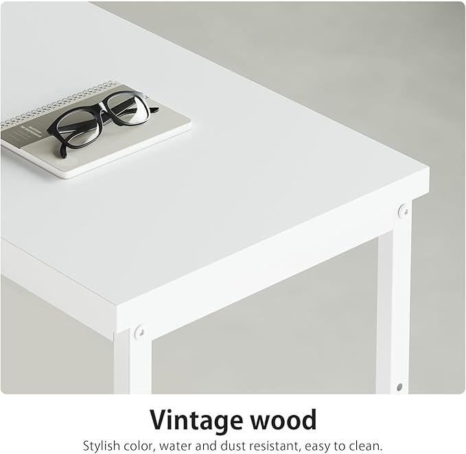 Maihail 47" Computer Desk with Drawers, Desks for Bedrooms, Writing Desk with Storage, Work Desk for Small Space, White