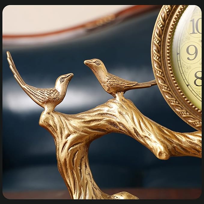 SUNESA Table Clock Brass Desk Clock Ornaments Living Room Decoration Clocks and Clocks Desktop Crafts Desk Clocks Home Desktop Antique Clocks Desk Clock