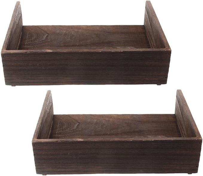 OSALADI 2pcs Vintage Solid Wood Desk Organizer Storage Shelf for Office Supplies Books Stationery Natural Wood Finish for Home Study Room