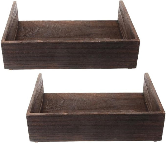 OSALADI 2pcs Vintage Solid Wood Desk Organizer Storage Shelf for Office Supplies Books Stationery Natural Wood Finish for Home Study Room