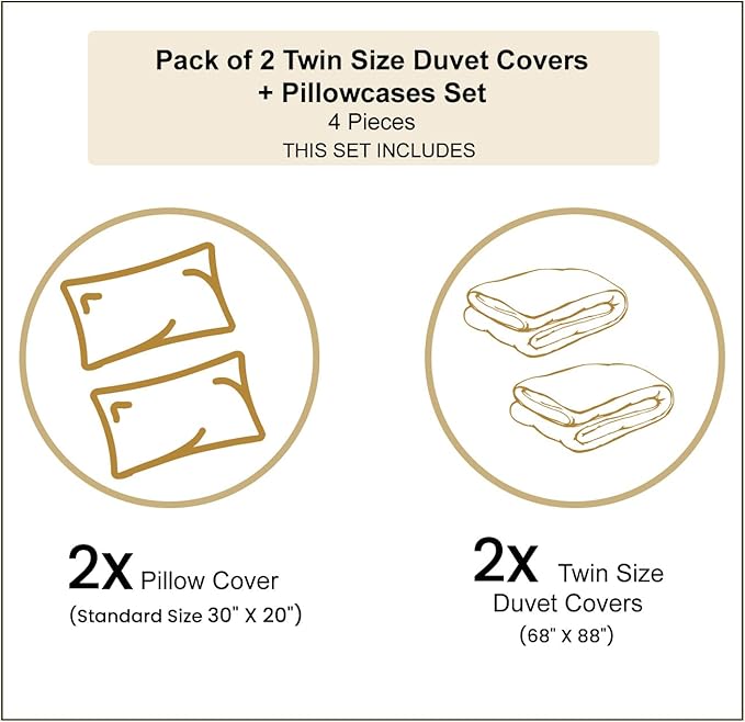 Ambesonne Japanese Duvet Cover Sets, Girl in Traditional Dress and Cultural Patterns Ornaments Antique Eastern Collage, Bedding Set with 2 Duvet Covers & 2 Pillowcases, 2 Pack Twin Size, Brown Cream