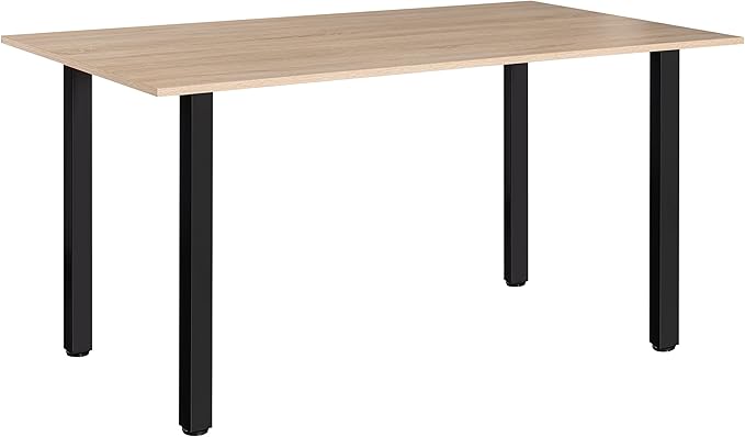 WUHUANGKAKA 36 Inch Adjustable Metal Furniture Legs, Square Office Table Legs,DIY Workbench, Casual Dining Table, etc. Black(Set of 4) with Floor Protectors.