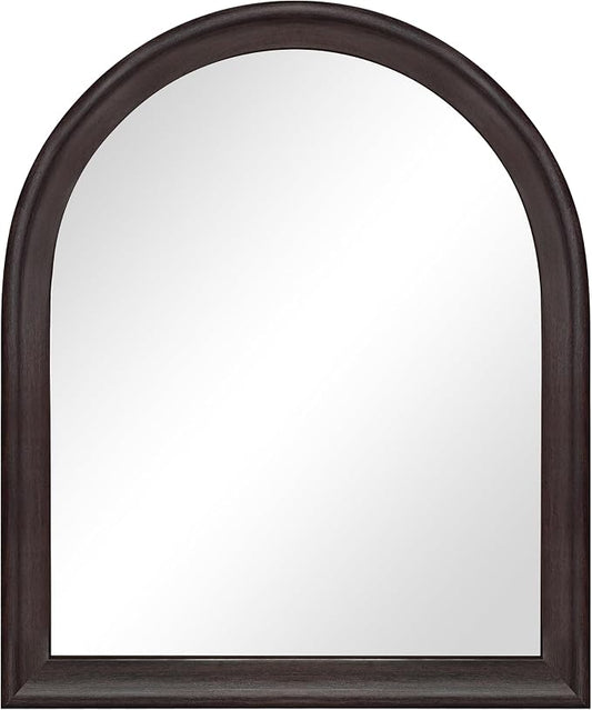 30x36 Inch Arched Wall Mirror, Rustic Black Walnut Arch Wall Mount Bathroom Mirrors with Tempered Glass for Entryway Bedroom Bathroom Living Room Farmhouse Boho Home Decor