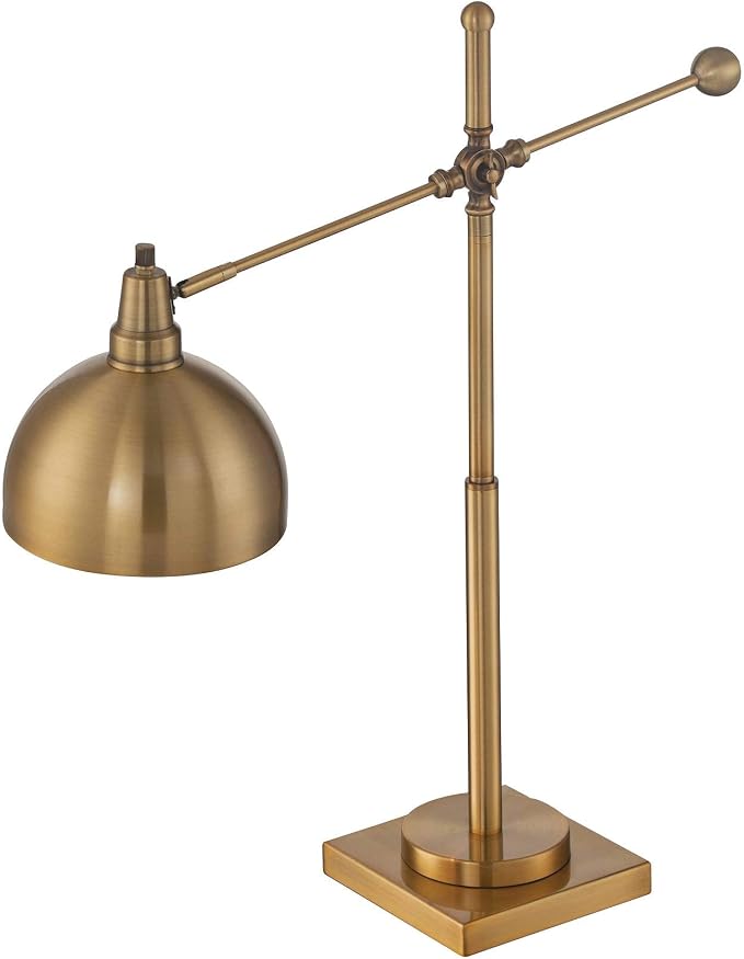 Lite Source Metal Table LAMP, Brushed Brass, E27 CFL 23W LS-22604