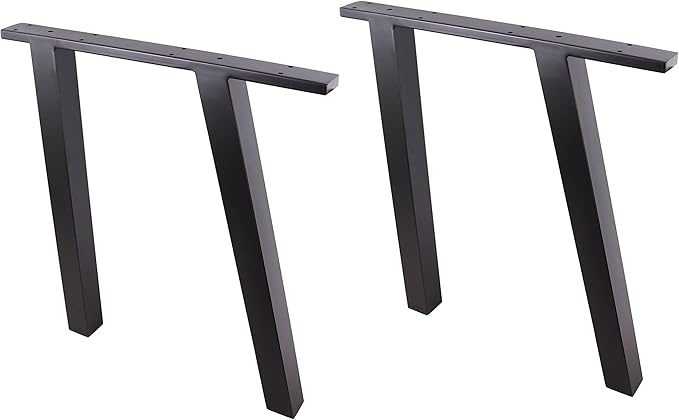 28" Dining Table Legs, Black Vintage Steel Table Legs, Office Table Legs,Computer Desk Legs,Industrial Kitchen Table Legs,Set of 2,Black