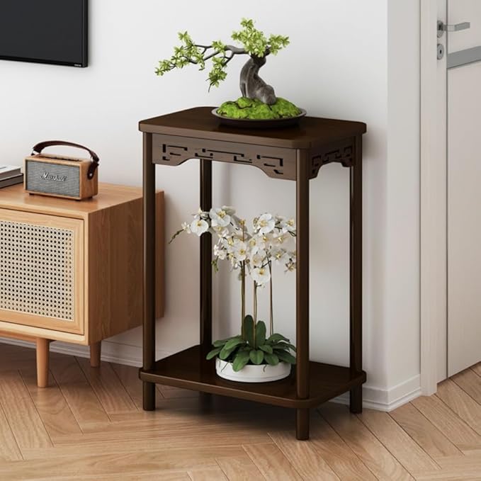 Wooden Plant Stand Set, Brown, Traditional Chinese Style, Multi-Tier Display Stands for Indoor Outdoor Garden